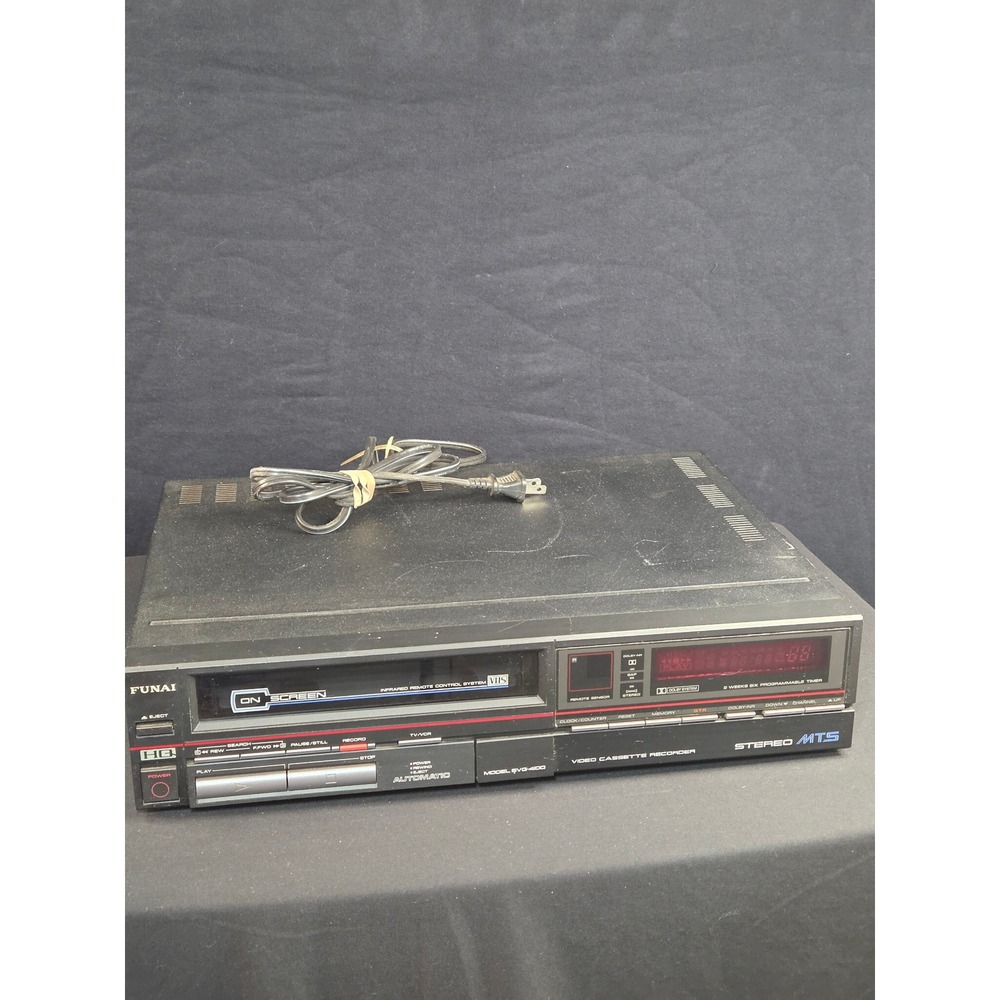 Funai SVG-4100 VHS VCR Video Cassette Recorder Stereo MTS Dolby System Black